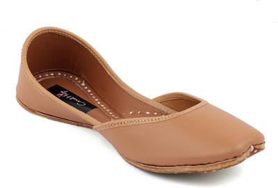 

Coral Haze Premium Quality Leatherite Women's Punjabi Fashionable Stylish Juttis Beige Bellies For Women(Beige