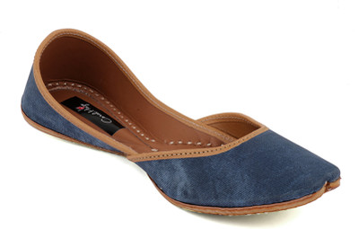 

Coral Haze Premium Quality Leatherite Denim Look Women's Punjabi Fashionable Stylish Juttis Blue Bellies For Women(Blue