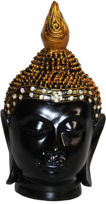 

Gaba Trend Meditating Buddha Head Decorative Showpiece - 26 cm(Polyresin, Black, Gold)