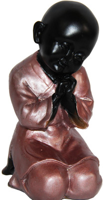 

Gaba Trend Namaste Buddha Decorative Showpiece - 20 cm(Polyresin, Peach, Black)
