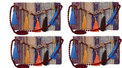 

SUVASANA Women Evening/Party Multicolor Cotton Sling Bag