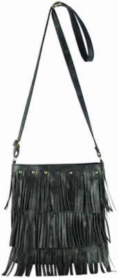 

spero Girls Casual Black Leatherette Sling Bag