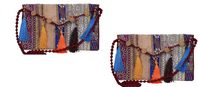 

SUVASANA Women Evening/Party Multicolor Cotton Sling Bag