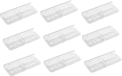 

SSS - Acrylic Unbreakable Double Square Soap Dish Set of 9 pcs (Type - Double Square)(Clear)