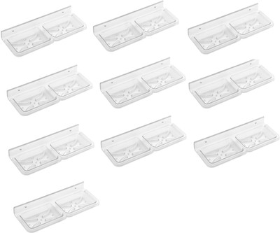 

SSS - Acrylic Unbreakable Double Square Soap Dish Set of 10 pcs (Type - Double Square)(Clear)