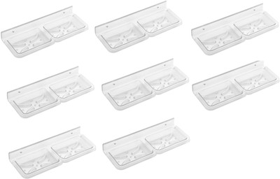 

SSS - Acrylic Unbreakable Double Square Soap Dish Set of 8 pcs (Type - Double Square)(Clear)