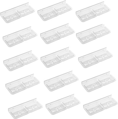 

SSS - Acrylic Unbreakable Double Square Soap Dish Set of 15 pcs (Type - Double Square)(Clear)