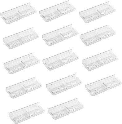 

SSS - Acrylic Unbreakable Double Square Soap Dish Set of 14 pcs (Type - Double Square)(Clear)