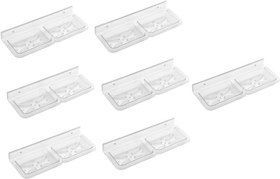 

SSS - Acrylic Unbreakable Double Square Soap Dish Set of 7 pcs (Type - Double Square)(Clear)