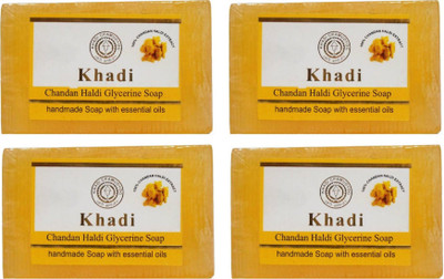

Khadi Herbal HALDI CHANDAN GLYCERINE SOAP-PACK OF 4(125 g, Pack of 4)