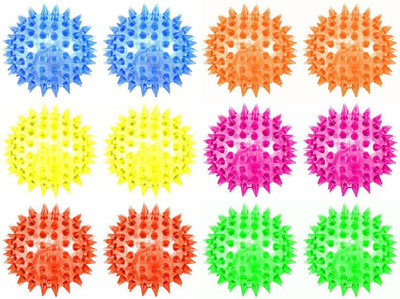 P17 collection 12 X Spike ball Led Disco Dance Dancing with Flashing Light - 5 cm(Multicolor)