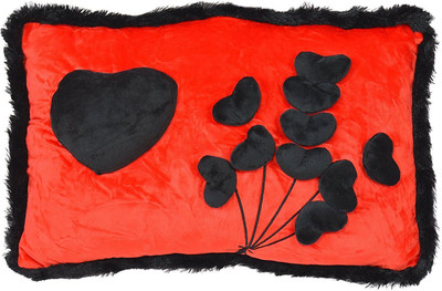 

Tako bell Unique Red & Black Throw Pillow With 10 Mini Hearts - 20 cm(red and black)