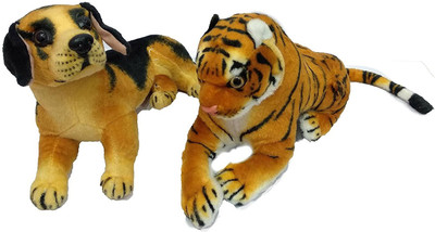 

HRDecoration Animal Stuffed soft Dog and Tiger - 10 cm(Multicolor)