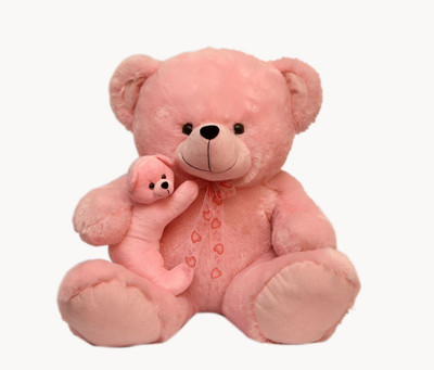 

ToynJoy Cute Pink Mother Baby Pair Teddy Bear Stuffed Toy as Ideal Gift - 12 inch(Pink)