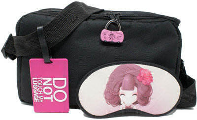 

Tootpado Luggage Tag, Number locks and Sleeping Eye Mask (Pack of 3) - Pink (LNTq101)(Multicolor)