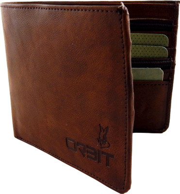 

Orbit Men Brown Genuine Leather, Fabric Wallet(6 Card Slots)