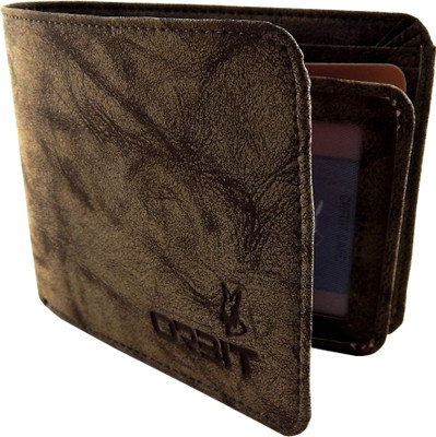 

Orbit Men Grey Genuine Leather, Fabric Wallet(7 Card Slots)