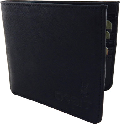 

Orbit Men Black Genuine Leather, Fabric Wallet(6 Card Slots)
