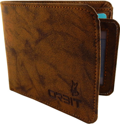 

Orbit Men Tan Genuine Leather, Fabric Wallet(7 Card Slots)