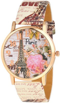 View Keepkart Pink Flower Print Dial With Genuine Multicolour Leather Strap For Girls Watch  - For Women  Price Online