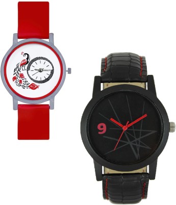 View INDIUM NEW COUPLE WATCH WITH FULL BLACK MEN LEATHER WATCH WITH PEACOCK GIRL WATCH FULL COUPLE WATCH LATEST COLLECTION FROM PLANET ZONE Watch  - For Couple  Price Online