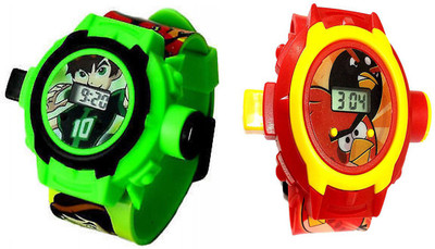 

Mettle BEN10 & Angry Bird Kids Projector Watch MT-KDW-1701-B10-AB Watch - For Boys & Girls Watch - For Boys & Girls