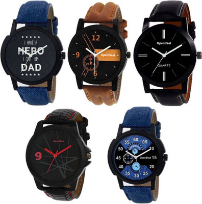 

OpenDeal Multicolour Dial Set Of Five Combo Watch For Men & Boys Watch - For Boys