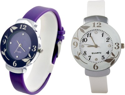 Rj creation D001 Glory women Purple and White fast selling watch combo Watch  - For Girls   Watches  (RJ Creation)