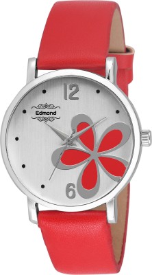 EDMOND HIGH QUALITY FLORAL DIAL WATCH FOR WOMEN IN RED ED- 026 EDMOND 026 RED Watch  - For Women   Watches  (EDMOND)
