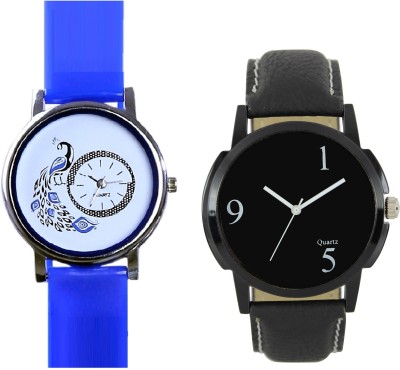 INDIUM NEW BLACK E WATCH WITH PEACOCK WATCH GIRL COUPLE WATCH FANCY WATCH WITH LATEST COLLECTION FROM PLANET Watch  - For Girls   Watches  (INDIUM)