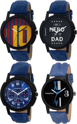 Keepkart Blue Denim Series Messi Jersey Print Dial Fastrack Modish Pack Of Four For Boys And Girls Watch  - For Men & Women   Watches  (Keepkart)