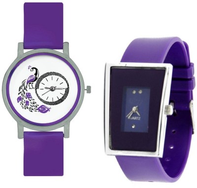 INDIUM NEW LEATHER PURPLE COLOR WITH MOVABLE DIAMOND WATCH WITH PEACOCK WATCH FANCY LATEST COLLECTION FROM PLANET ZONE Watch  - For Girls   Watches  (INDIUM)