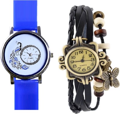 INDIUM NEW GIRL BLACK BUTTERFLY WATCH WITH PEACOCK WATCH LATEST COLLECTION WATCH FANCY WATCH COLLECTION FROM PLANETZONE Watch  - For Girls   Watches  (INDIUM)