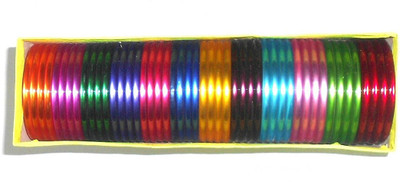 

GOELX Designer Stylish Plastic Colorful Bangles Set - 48 Bangles Set (Design - 4)