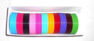 

GOELX Designer Stylish Plastic Colorful Bangles Set - 48 Bangles Set (Design - 6)