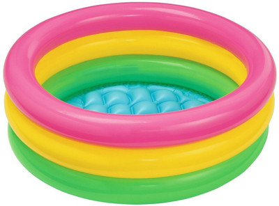 

Mahvi Toys Inflatable Water Tub Bathing Pool For Kids(2-Feet) (61x22 cm)(Multicolor)