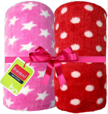 

BRANDONN Polka  Swadding Baby Blanket(Polyester, Pink, Red