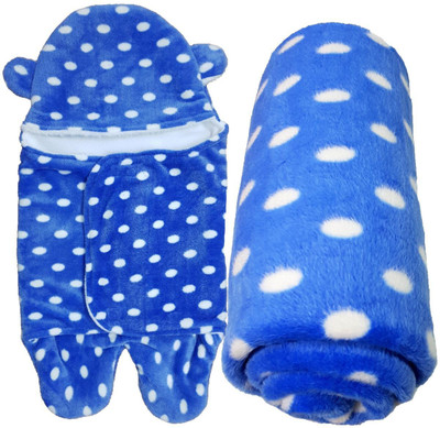 

BRANDONN Polka  Swadding Baby Blanket(Polyester, ROYAL BLUE