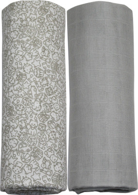 

Kadambaby Printed  Swadding Baby Blanket(Cotton, Grey