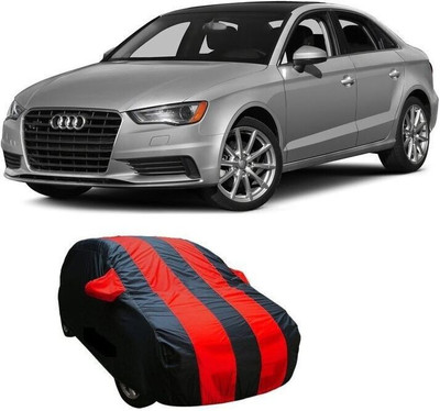 HD Eagle Car Cover For Audi A3 (With Mirror Pockets)(Red, Black)