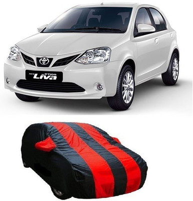 Red Silk Car Cover For Toyota Etios Liva (With Mirror Pockets)(Black, Red)