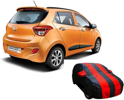 Auto Track Car Cover For Hyundai Grand i10 (With Mirror Pockets)(Red, Black)