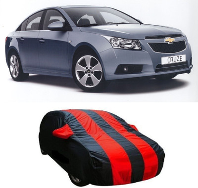 MYTECH Car Cover For Chevrolet Cruze (With Mirror Pockets)(Red, Black)