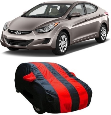 MYTECH Car Cover For Hyundai Elantra (With Mirror Pockets)(Red, Black)