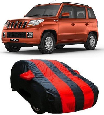 MYTECH Car Cover For Mahindra TUV300 (With Mirror Pockets)(Black, Red)