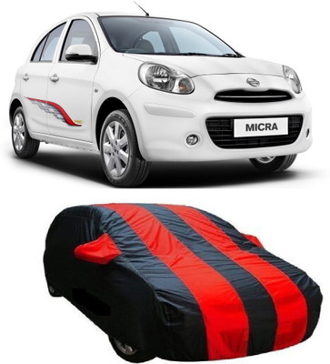 Next Zone Car Cover For Nissan Micra (With Mirror Pockets)(Black, Red)