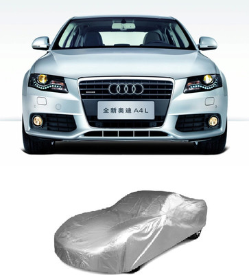Red Silk Car Cover For Audi A4 (Without Mirror Pockets)(Silver)