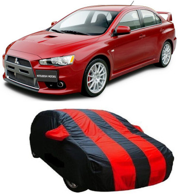 Red Silk Car Cover For Mitsubishi Lancer (With Mirror Pockets)(Black, Red)