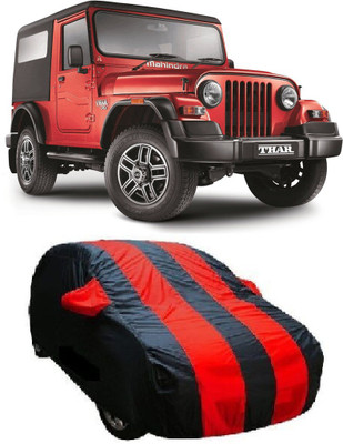 CAr Cover Car Cover For Mahindra Thar (With Mirror Pockets)(Blue, Black)