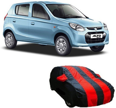 Auto Wheel Garage Car Cover For Maruti Suzuki Alto 800 (With Mirror Pockets)(Red, Black)